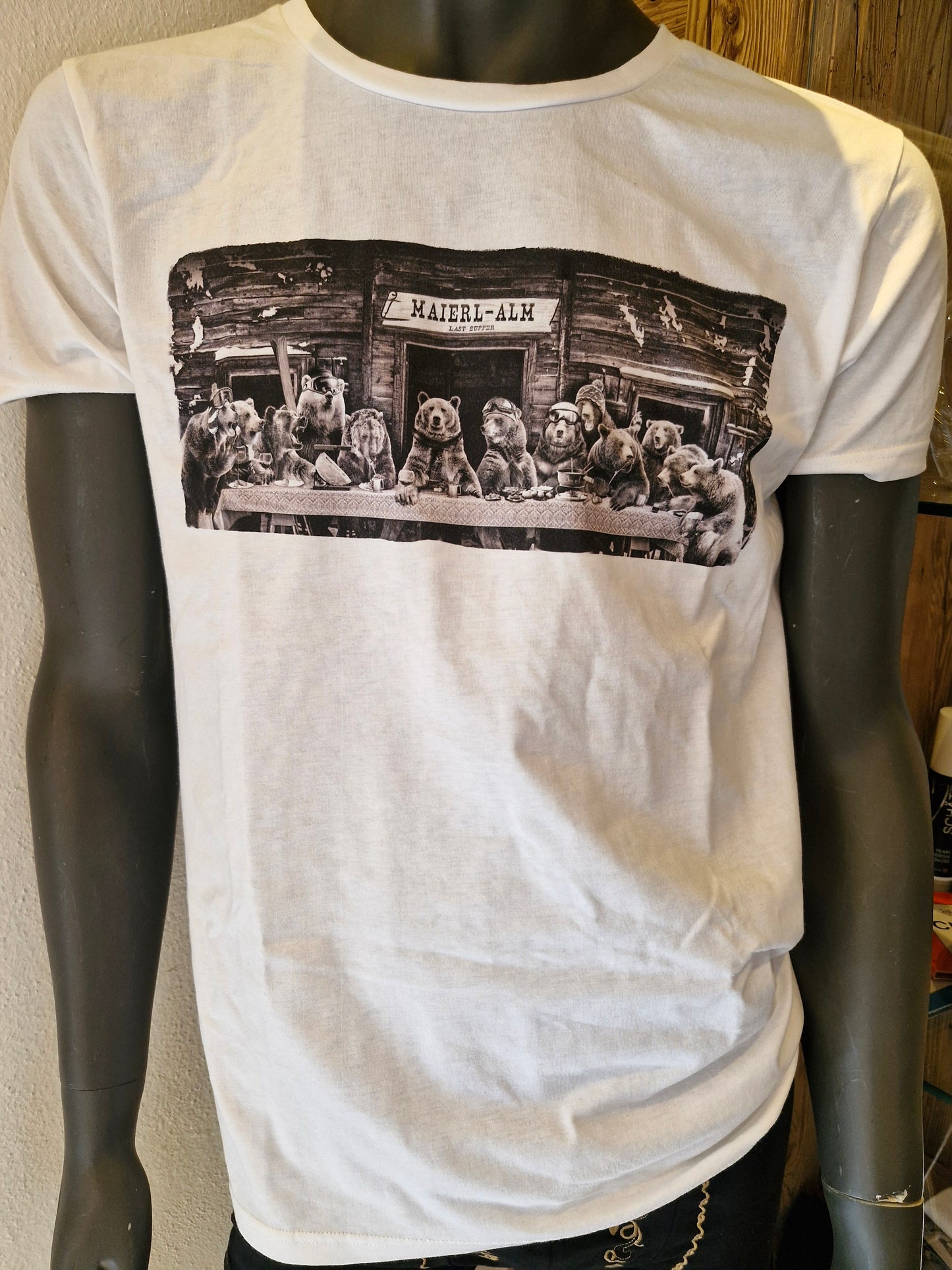 Maierl-Alm Bären T-Shirt Weiss Herren